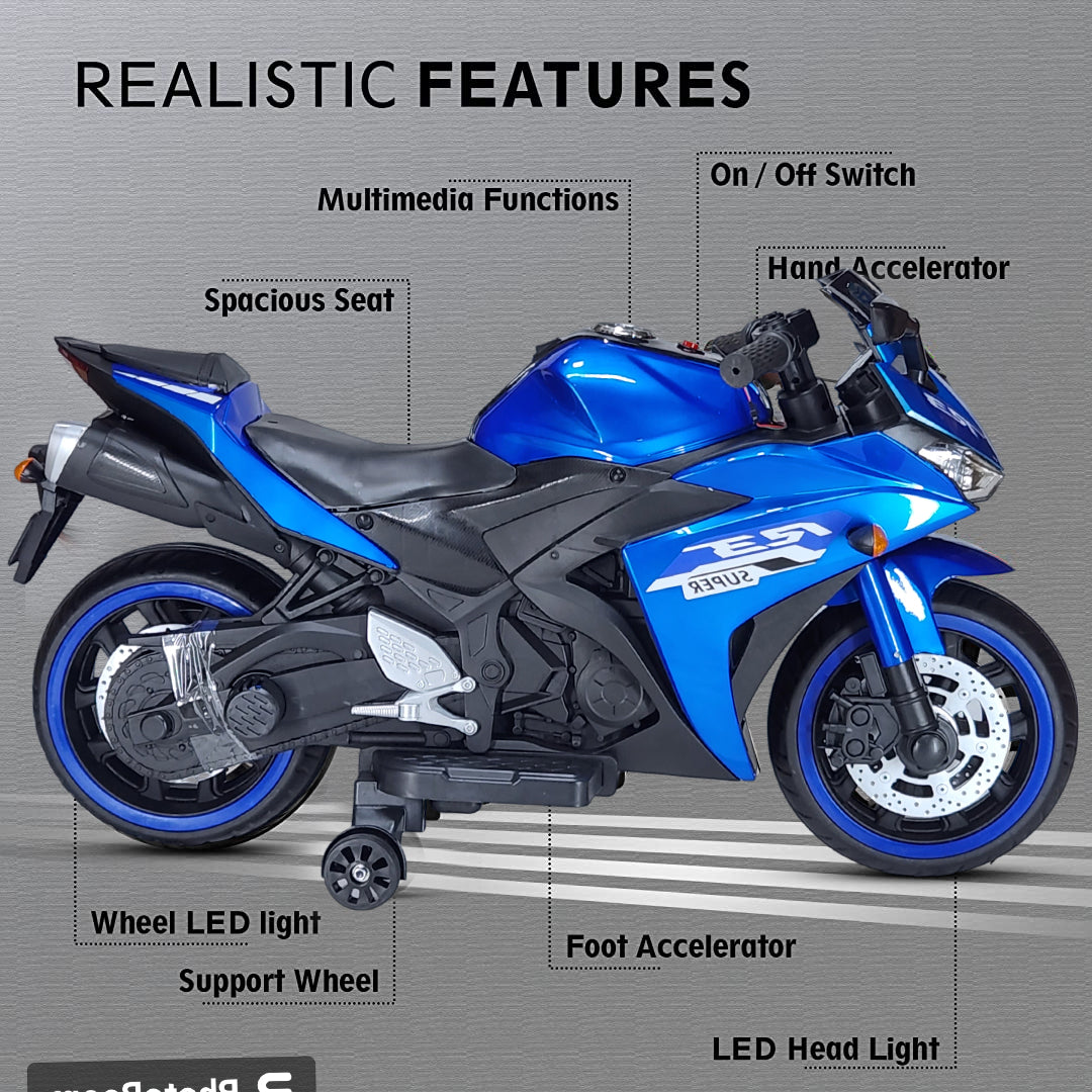 Kids R3 Electric Ride On Bike For 1 - 8 Year Children With Hand Accelerator & Foot Brake + Music Player + 1 Year Warranty Kids R3 Electric Ride On Bike For 1 - 8 Year Children With Hand Accelerator & Foot Brake + Music Player + 1 Year Warranty